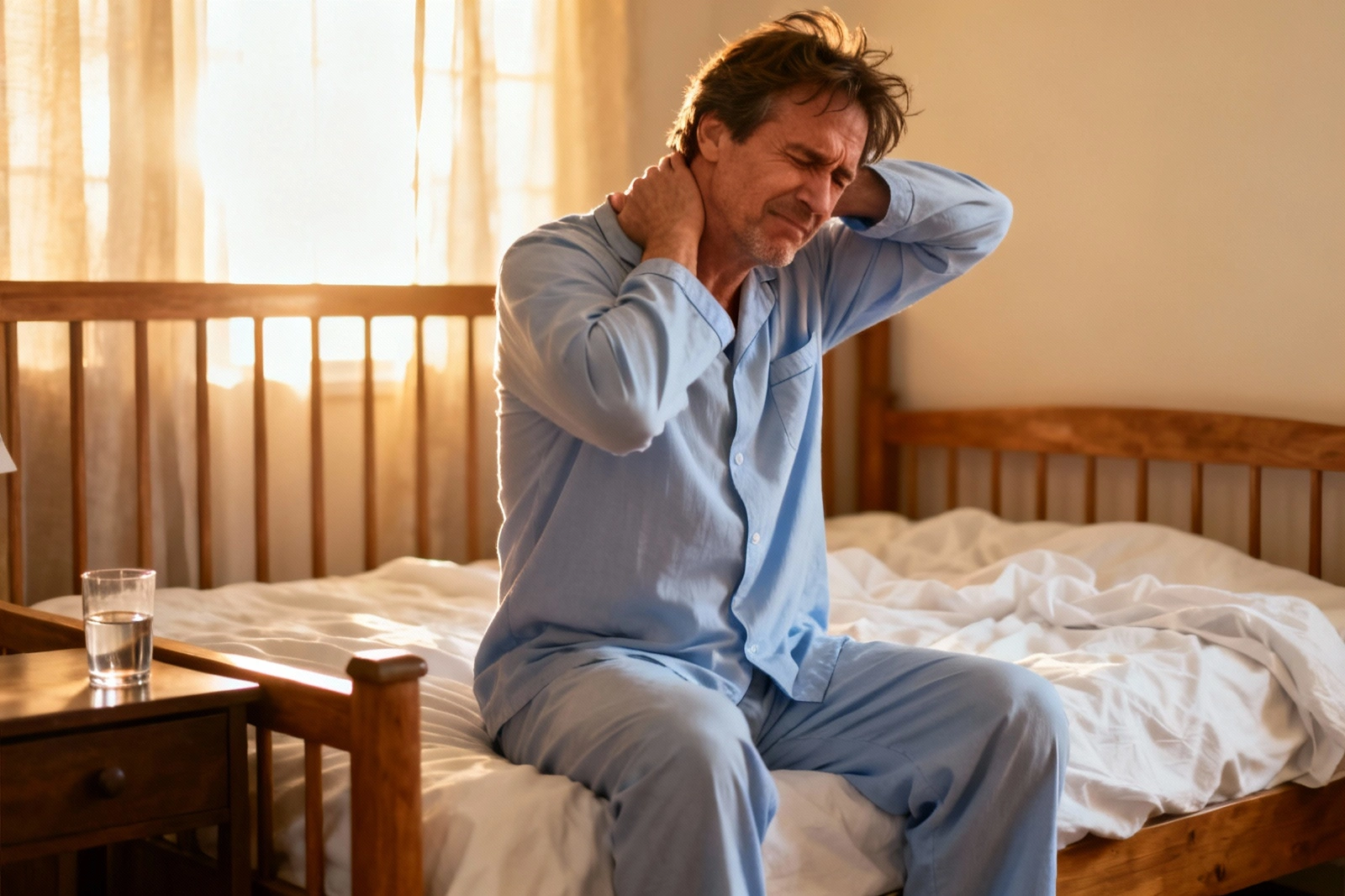 Senior suffering from neck pain